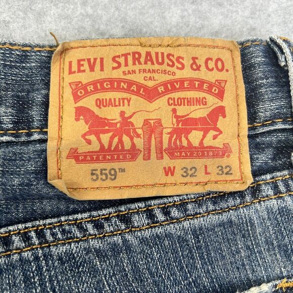 Levi's 559 32x32 Jeans Men Blue Levi relaxed fit straight actual 32x30 - Picture 10 of 13